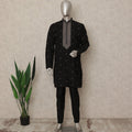 Black Silk Men's Kurta Pajama - D29292