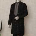 Black Silk Men's Kurta Pajama - D29292