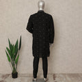 Black Silk Men's Kurta Pajama - D29292