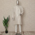Beige Cotton Linen Men's Kurta Pajama - D29319