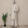 Beige Cotton Linen Men's Kurta Pajama - D29319