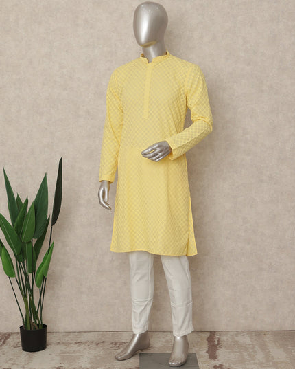 Yellow Cotton Men's Kurta Pajama - D29315