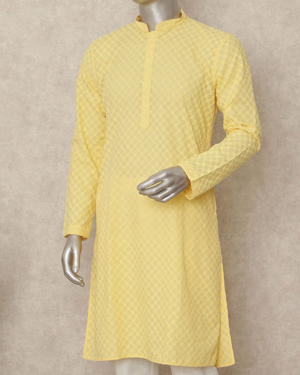 Yellow Cotton Men's Kurta Pajama - D29315