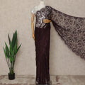 Deep Plum Premium French 2 Tone Chantilly Saree Lace 5.5 Mtrs Length 110 Cms Width Designer Net Fabric Made In France, Blouse Not Included-D28119 Regal Fabrics