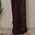 Deep Plum Premium French 2 Tone Chantilly Saree Lace 5.5 Mtrs Length 110 Cms Width Designer Net Fabric Made In France, Blouse Not Included-D28119 Regal Fabrics