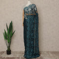 Teal Blue Premium French 2 Tone Chantilly Saree Lace 5.5 Mtrs Length 110 Cms Width Designer Net Fabric Made In France, Blouse Not Included-D28112 Regal Fabrics