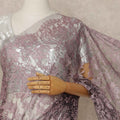 Dusty Mauve Premium French 2 Tone Chantilly Saree Lace 5.5 Mtrs Length 110 Cms Width Designer Net Fabric Made In France, Blouse Not Included-D28116