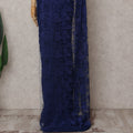 Navy Blue Chantilly Lace Saree - D31666