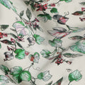 Cream Floral Leaf Printed Premium Pure Silk Crepe Fabric Botanical Vine Design Soft Lightweight Dress Material 110 Cms Width India-D27999