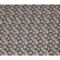 Dark Teal Floral Printed Premium Pure Silk Crepe Fabric Pink Blossom Garden Design Soft Lightweight Dress Material 110 Cms Width India-D28009 - Regal Fabrics