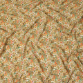 Mustard Floral Printed Premium Pure Silk Crepe Fabric Orange Blossom Garden Design Soft Lightweight Dress Material 110 Cms Width India-D27997 - Regal Fabrics