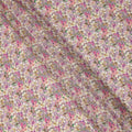 Lavender Floral Printed Premium Pure Silk Crepe Fabric Pink Blossom Garden Design Soft Lightweight Dress Material 110 Cms Width India-D27998 - Regal Fabrics
