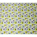 White Lime Green Floral Printed Premium Pure Silk Satin Fabric Purple And Blue Blossom Design Luxury Soft Dress Material 110 Cms Width India-D28029 - Regal Fabrics