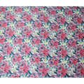 White Pink Floral Printed Premium Pure Silk Satin Fabric Purple And Blue Blossom Botanical Design Luxury Soft Dress Material 110 Cms Width India-D28028 - Regal Fabrics