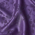Royal Amethyst Floral Silk Satin Fabric 110cm