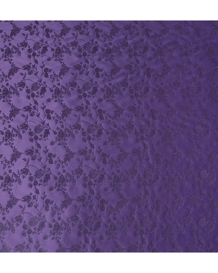 Royal Amethyst Floral Silk Satin Fabric 110cm