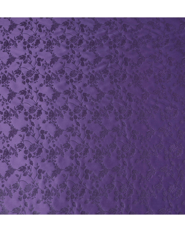 Royal Amethyst Floral Silk Satin Fabric 110cm