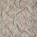 Off White Multicolor Paisley Floral Printed Pure Silk Crepe Fabric Lightweight Soft Draping Dress Material 110 Cms Width India Origin-D28809 Regal Fabrics