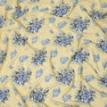 Cream Blue Floral Bouquet Printed Pure Silk Crepe Fabric Soft Draping Lightweight Dress Material 110 Cms Width India Origin-D28817 Regal Fabrics