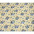 Cream Blue Floral Bouquet Printed Pure Silk Crepe Fabric Soft Draping Lightweight Dress Material 110 Cms Width India Origin-D28817 Regal Fabrics