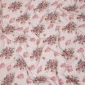 Blush Pink Multicolor Floral Bouquet Printed Pure Silk Crepe Fabric Soft Draping Lightweight Dress Material 110 Cms Width India Origin-D28819 Regal Fabrics