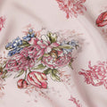 Blush Pink Multicolor Floral Bouquet Printed Pure Silk Crepe Fabric Soft Draping Lightweight Dress Material 110 Cms Width India Origin-D28819 Regal Fabrics