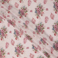 Blush Pink Multicolor Floral Bouquet Printed Pure Silk Crepe Fabric Soft Draping Lightweight Dress Material 110 Cms Width India Origin-D28819 Regal Fabrics