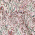 Blush Pink Multicolor Paisley Floral Printed Pure Silk Crepe Fabric Lightweight Soft Draping Dress Material 110 Cms Width India Origin-D28810 Regal Fabrics
