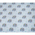 Sky Blue Multicolor Floral Bouquet Printed Pure Silk Crepe Fabric Soft Draping Lightweight Dress Material 110 Cms Width India Origin-D28818 Regal Fabrics