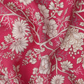 Red White Floral Botanical Printed Pure Silk Crepe Fabric Lightweight Soft Draping Dress Material 110 Cms Width India Origin-D28815 Regal Fabrics