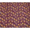 Purple Yellow Floral Garden Printed Pure Silk Crepe Fabric Lightweight Soft Draping Dress Material 110 Cms Width India Origin-D28813 Regal Fabrics