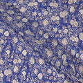 Royal Blue White Floral Botanical Printed Pure Silk Crepe Fabric Lightweight Soft Draping Dress Material 110 Cms Width India Origin-D28816 Regal Fabrics