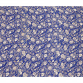 Royal Blue White Floral Botanical Printed Pure Silk Crepe Fabric Lightweight Soft Draping Dress Material 110 Cms Width India Origin-D28816 Regal Fabrics