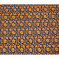 Navy Blue Mustard Floral Bird Print Pure Silk Crepe Fabric Lightweight Soft Draping Dress Material 110 Cms Width India Origin-D28800 Regal Fabrics