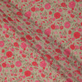 Beige Pink Floral Garden Printed Pure Silk Crepe Fabric Lightweight Soft Draping Dress Material 110 Cms Width India Origin-D28803 Regal Fabrics