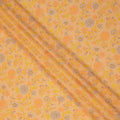 Peach Yellow Floral Botanical Printed Pure Silk Crepe Fabric Lightweight Soft Draping Dress Material 110 Cms Width India Origin-D28801 Regal Fabrics