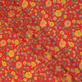 Red Yellow Floral Garden Printed Pure Silk Crepe Fabric Lightweight Soft Draping Dress Material 110 Cms Width India Origin-D28805 Regal Fabrics