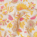 Cream Yellow Pink Floral Garden Printed Pure Silk Crepe Fabric Lightweight Soft Draping Dress Material 110 Cms Width India Origin-D28804 Regal Fabrics
