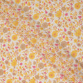 Cream Yellow Pink Floral Garden Printed Pure Silk Crepe Fabric Lightweight Soft Draping Dress Material 110 Cms Width India Origin-D28804 Regal Fabrics
