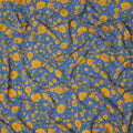 Blue Yellow Floral Garden Printed Pure Silk Crepe Fabric Lightweight Soft Draping Dress Material 110 Cms Width India Origin-D28806 Regal Fabrics
