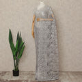 Lavender French Metallic Chantilly Lace Saree