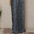 Steel Grey French Chantilly Saree Lace With Stone Work Elegant Floral Net Design 5.5 Mtrs Length 110 Cms Width Premium Soft Sheer Fabric France Origin-D28892 Regal Fabrics