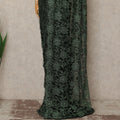 Forest Green French Chantilly Saree Lace With Stone Work Elegant Floral Net Design 5.5 Mtrs Length 110 Cms Width Premium Soft Sheer Fabric France Origin-D28893 Regal Fabrics