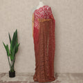 Coral Rust Premium French Ombre Chantilly Saree Lace With Stone Work 5.5 Mtrs Length 110 Cms Width Designer Net Fabric Made In France, Blouse Not Included-D28104 Regal Fabrics