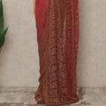 Coral Rust Premium French Ombre Chantilly Saree Lace With Stone Work 5.5 Mtrs Length 110 Cms Width Designer Net Fabric Made In France, Blouse Not Included-D28104 Regal Fabrics