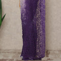 Lavender Purple Premium French Ombre Chantilly Saree Lace With Stone Work 5.5 Mtrs Length 110 Cms Width Designer Net Fabric Made In France, Blouse Not Included-D28101