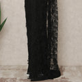 Classic Black Premium French Chantilly Saree Lace With Stone Work 5.5 Mtrs Length 110 Cms Width Designer Net Fabric Made In France, Blouse Not Included-D28110