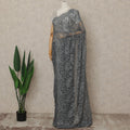 Grey French Chantilly Lace Saree with bead work and sequins