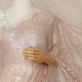 Blush Rose Pink French Chantilly Lace Saree