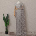 Metallic Silver French Chantilly Lace Saree